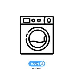 Washing machine icon vector isolated on white background.