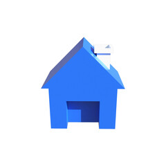 3d render house icon isolated on white background