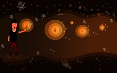 Cave Walking in Night