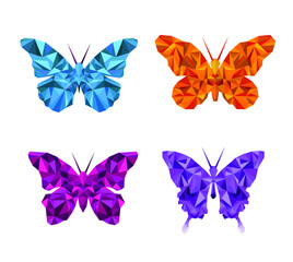 Obraz na płótnie Canvas Butterfly icons - vector