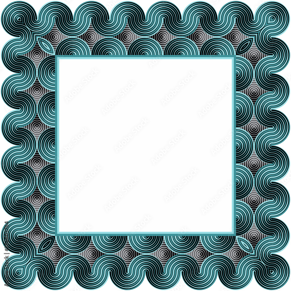 Wall mural vector geometric border with distortion effect.