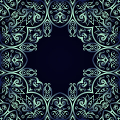 Abstract vector ornamental nature vintage frame.
