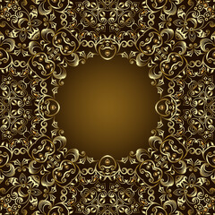 Abstract vector ornamental nature vintage frame.