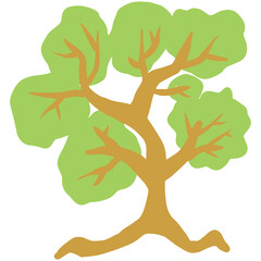 Abstract Cartoon Tree For Forest Illustration 