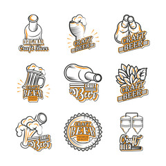 set of icons craft beer