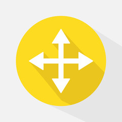 Four arrows. Sign all directions. Flat Design Style. Vector Icon . Four Way Arrows. Cross Of Arrows