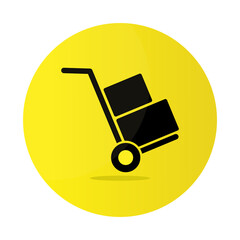 Wheelbarrow for transportation of cargo web icon vector image