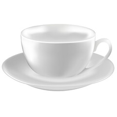 Empty teacup on saucer. Vector illustration