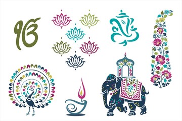 Colorful Hindu icons , cultural heritage , India , Asia	