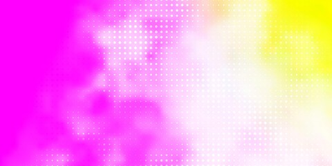 Light Pink, Yellow vector texture with disks. Colorful illustration with gradient dots in nature style. Pattern for websites.