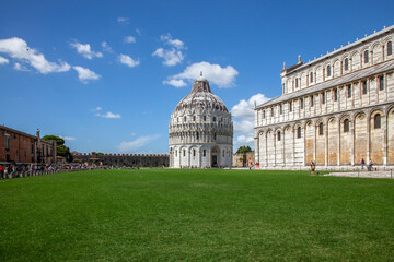 Fototapeta na wymiar The Baptistery in Pisa Tuscany