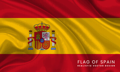 Flag of Spain - Realistic Vector Design