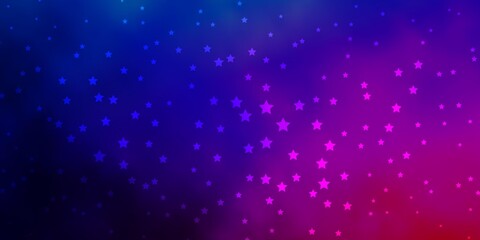 Dark Blue, Red vector background with colorful stars. Blur decorative design in simple style with stars. Theme for cell phones.