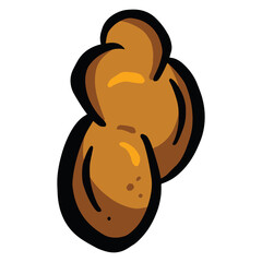 A Cartoon Illustration of a Brown Poo Dookie or Turd