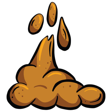 A Cartoon Illustration of a Brown Poo Dookie or Turd