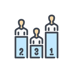 People Participation Ranking color line icon. Rating of Voting Participants vector outline colorful sign.