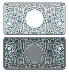 Set of vector abstract ornamental nature frames.