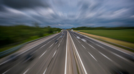 Fototapeta na wymiar fast traffic on the highway 