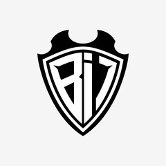 BI initials monogram logo shield designs a modern