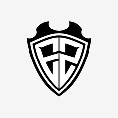 EZ initials monogram logo shield designs a modern