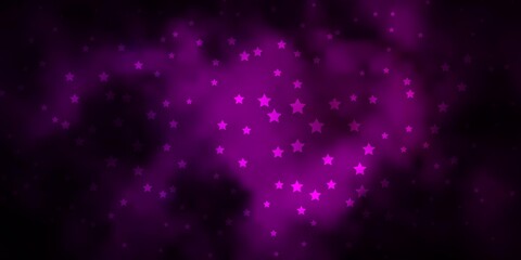 Dark Purple vector texture with beautiful stars. Blur decorative design in simple style with stars. Pattern for wrapping gifts.