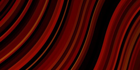 Fototapeta premium Dark Orange vector background with bent lines. Illustration in halftone style with gradient curves. Template for your UI design.
