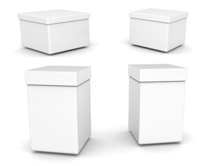 3d box in white background