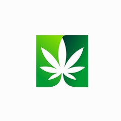 cannabis vector with square concept