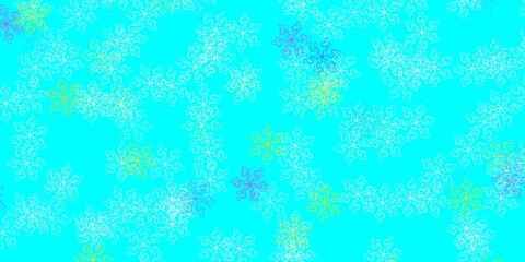Light multicolor vector doodle pattern with flowers.