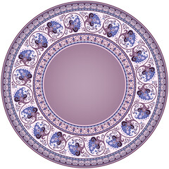 Vector abstract ornamental nature ethnic round frame