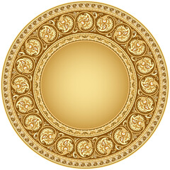 Vector abstract ornamental nature ethnic round frame