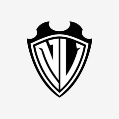 N V initials monogram logo shield designs a modern