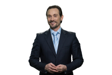 Smiling mature businessman. Successful businessman isolated on white background.