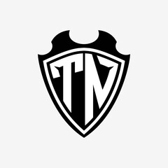 T N initials monogram logo shield designs a modern