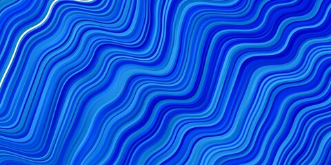 Light BLUE vector backdrop with curves. Abstract illustration with bandy gradient lines. Pattern for commercials, ads.