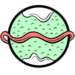 Cartoon Illustration of An Imaginary Plant in Space for Logo or Icon