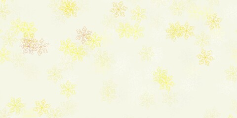 Light yellow vector natural backdrop with flowers.