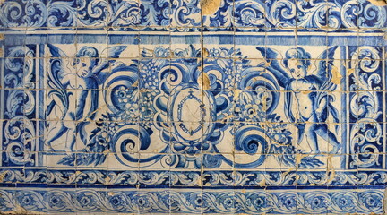 Ornamental old typical tiles from Portugal called 