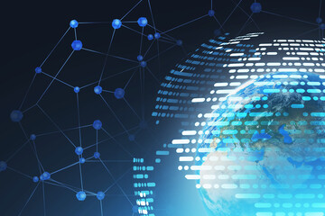 Obraz premium Planet Earth and global internet interface