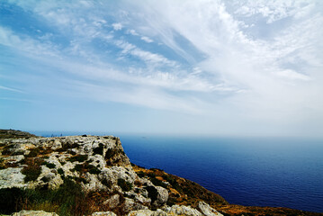 Fototapeta na wymiar Malta : View Of Gozo Suburbs In Malta At Afternoon 