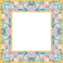 Floral vector border. Nature illustration