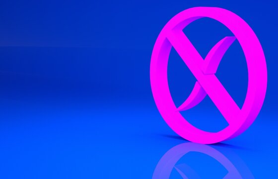 Pink Anti worms parasite icon isolated on blue background. Minimalism concept. 3d illustration. 3D render..