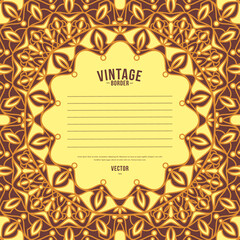 Vector decorative ornamental vintage frame