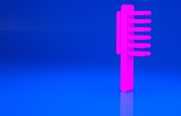 Pink Pets vial medical icon isolated on blue background. Prescription medicine for animal. Minimalism concept. 3d illustration. 3D render..