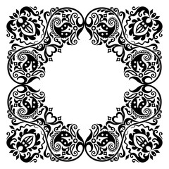 Floral hand drawn vintage border. Frame design.