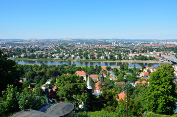 Saxony landscape and Dresden city