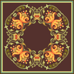Floral vector vintage border. Frame design.
