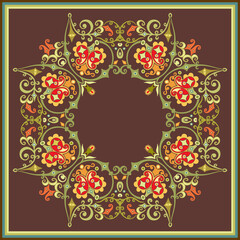 Floral vector vintage border. Frame design.