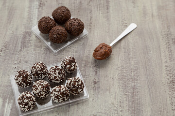 chocolate truffles on a plate
