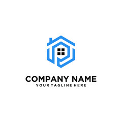 Fototapeta premium p logo home. Letter p building architecture logo flat. Real Estate logo